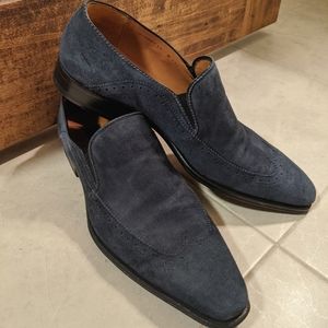 Mezlan "AMARONE II" blue suede slip ons